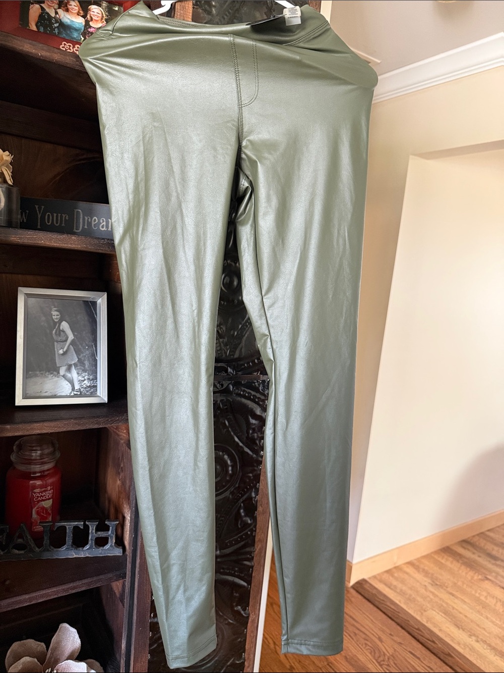 aerie Olive Green Coated Leggings